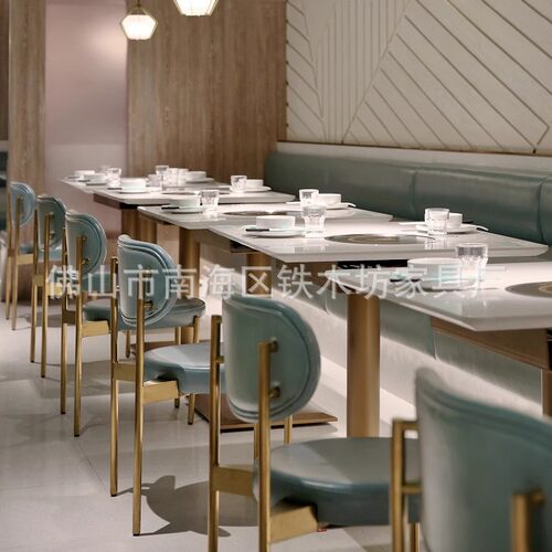 西餐厅子店清新自然奶茶餐桌椅桌椅组合轻奢地中海大理石户外休闲