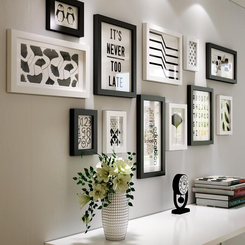 包邮加墙夫列莱欧实木北相2425框照式片/相框墙