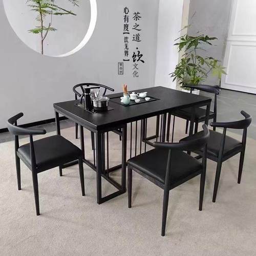 桌公组合火烧石茶台RFN家用办阳台大理石茶茶几简约椅现代功夫泡