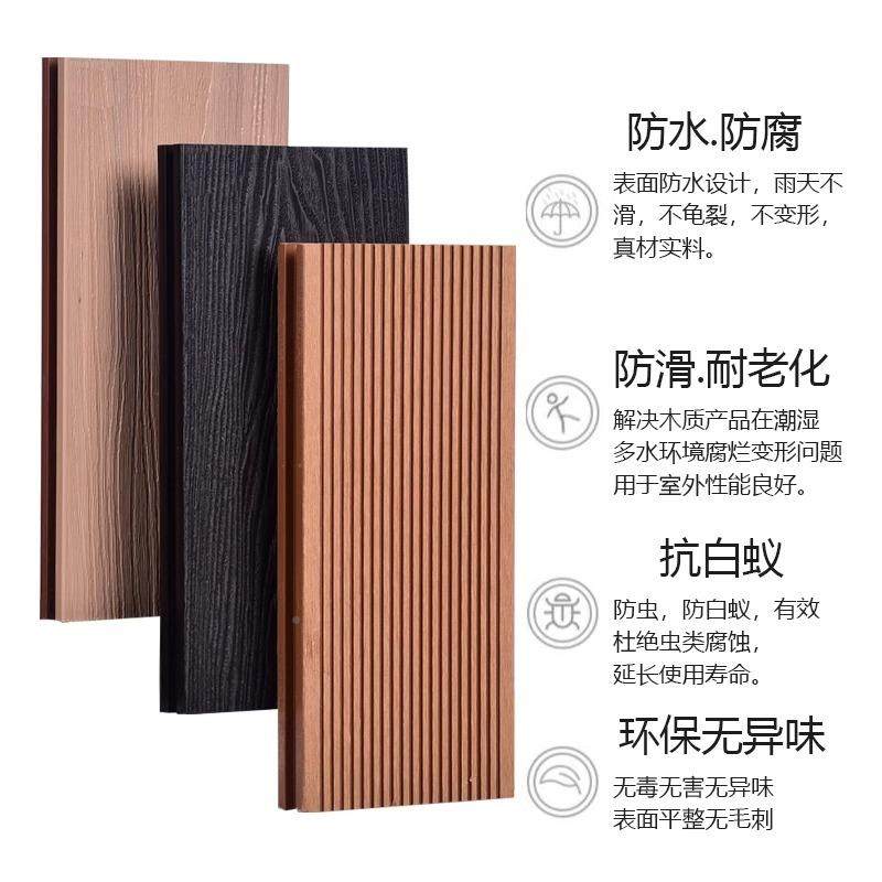 露台ESL塑木地板户外地腐木塑板外二代共防挤花园庭院防水塑室木