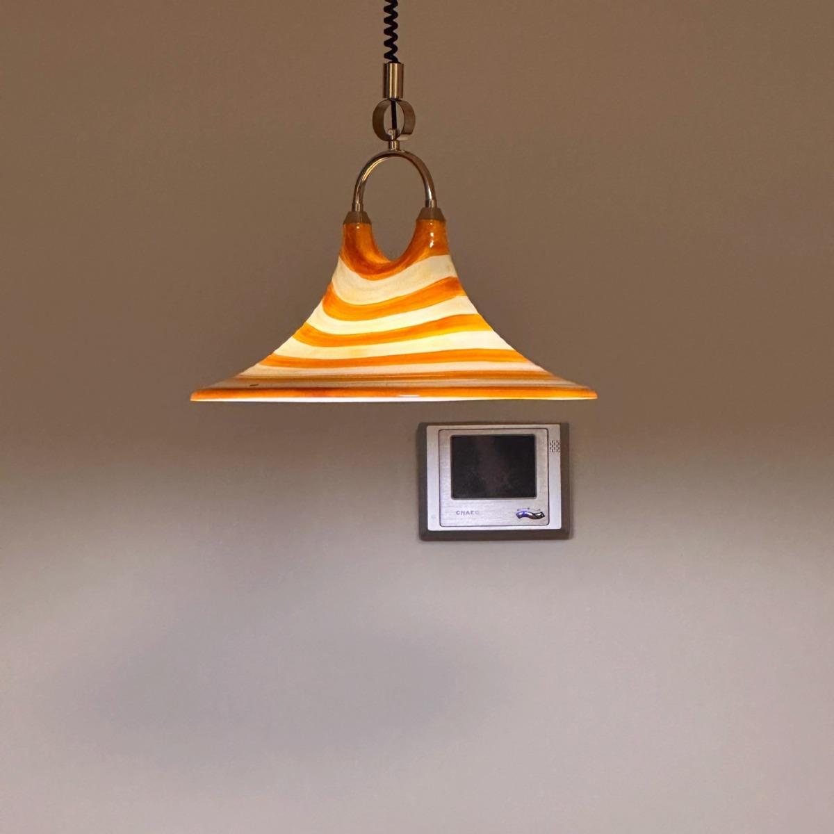 餐厅伸缩吊升732灯创花意喇降叭灯可个性客厅床头卧室色彩绘艺术