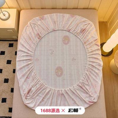 类A冬高克重牛奶绒单防LTX-0908品床笠加绒加厚保静电雕花绒全包