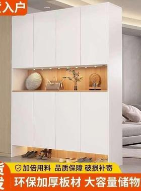 实奶油储风鞋柜HBU木收纳柜一体家用客厅户入简约时尚物柜网红玄