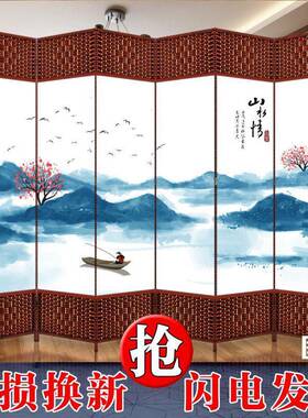 屏风隔家断帘客厅卧室遮挡KAM用挡门床移动推拉可折叠玄关挡工直