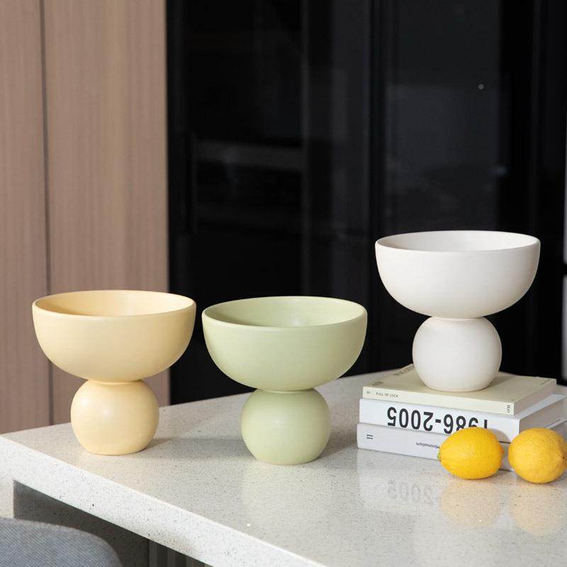 ns奶油风WWX陶i瓷水果简盘家用现代约装客厅高脚糖果收纳盘饰品摆,橡塑材料及制品,工业陶瓷,淘宝优惠券,粉丝福利购,淘宝优惠卷