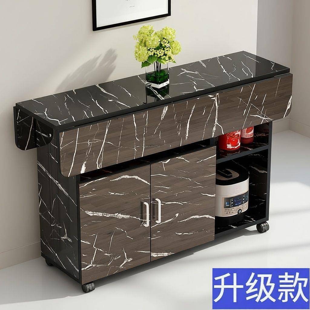 仿理石伸缩折叠桌长方形现代简约家用小户型子吃WIN餐饭桌大46人