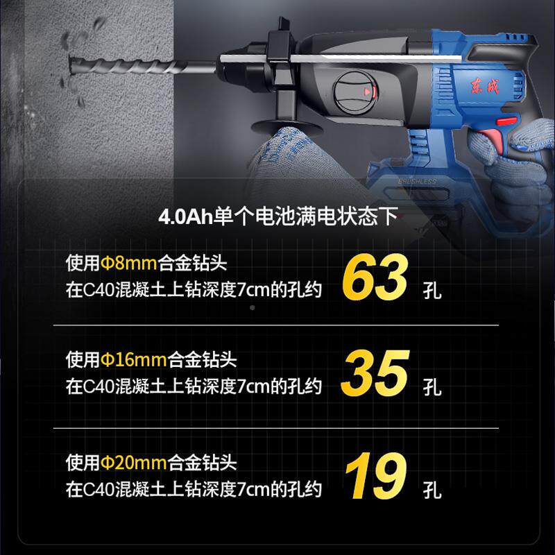 东成无刷冲击钻电锤锂角磨机击电钻2扳0V锂电20V机器通用充电电池