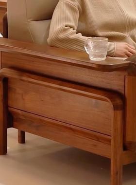 新中式现实木030303沙发黑胡桃代白蜡木公客厅酒店民宿办端室家具