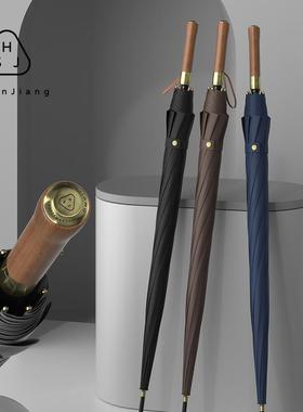 大自动雨伞暴雨专超用直HGL77028杆商务士定制长柄伞伞复古高级木