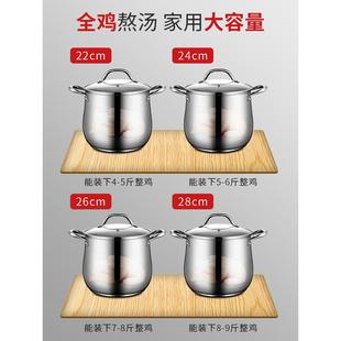 华际炖达高汤锅华际达304不锈加钢家用厚大容量蒸煮锅磁电炉煤气