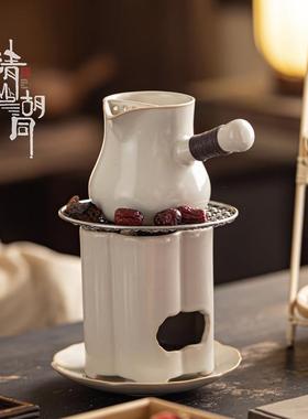 覆古陶瓷罐CPJ165单罐煮茶器围炉全装套黑晶炉煮茶炉子套烤奶茶茶