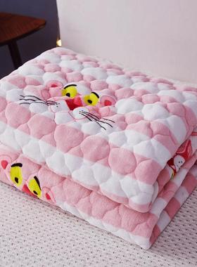 冬季牛奶瑚绒珊单单RDJF006件生法兰绒毛毯加厚床铺床毯子学宿舍