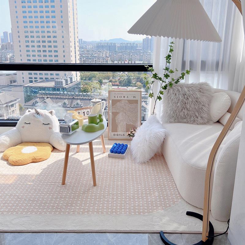 网红阳台闲寂区地毯YL-22Oct客休厅日式侘风茶几垫高级感卧室床边