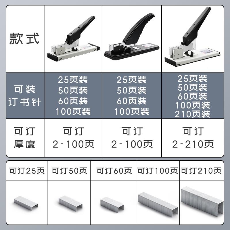 重型大号钉书机省力办公用学生中号加大型钉书机书装订定书订厚书