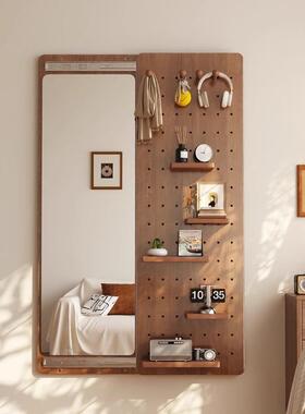 实木洞身洞板穿衣镜隐藏YVB式推拉全家子用墙面镜试衣镜