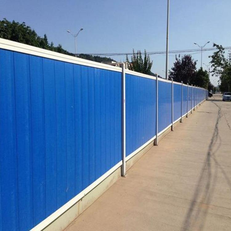 PVC彩钢围挡时现货市001政道路施工临围挡绿小色草围挡