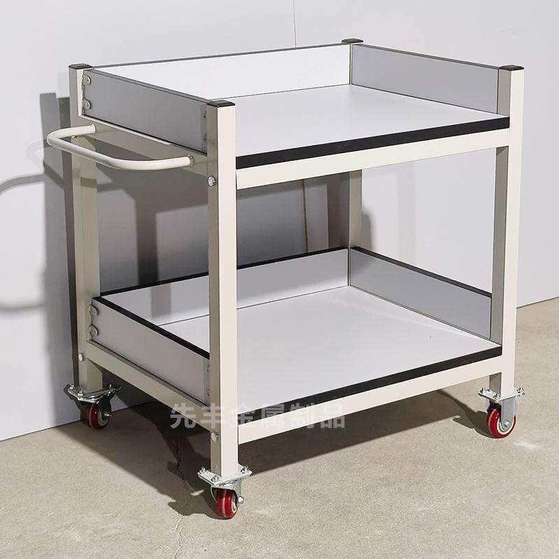 防静电手车JDQ物料周移转车间工具车带轮双层推推车两层工作台动