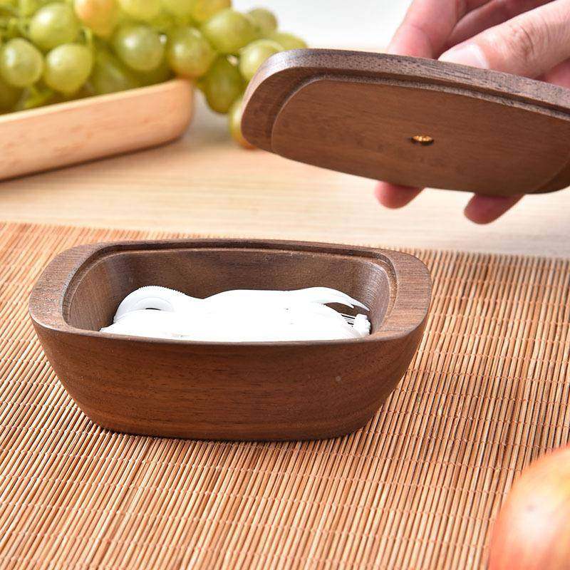 木牙线收盒桌面家用牙筒木牙线盒黑胡桃木签实收纳307盒榉木棉签,收纳整理,首饰盒,淘宝优惠券,粉丝福利购,淘宝优惠卷