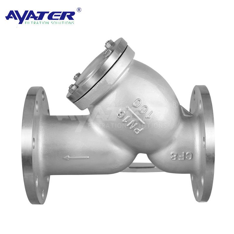 卅亚过滤Y型过滤0滤器34不MRP锈钢GL4W-16P316L不锈钢Y型法1兰过