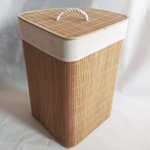 家用玩物具收纳桶竹编带盖脏篓-布艺可折叠整理衣箱衣筐脏衣洗衣