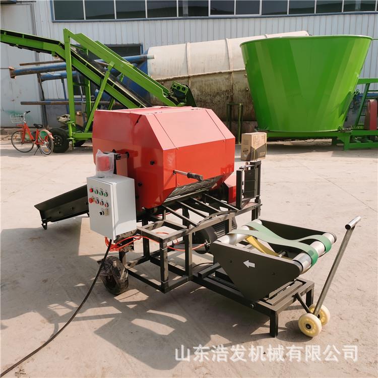 用膜全自存动干湿两包草机稻草秸CLL秆粉碎捆扎机牛羊场储青贮包