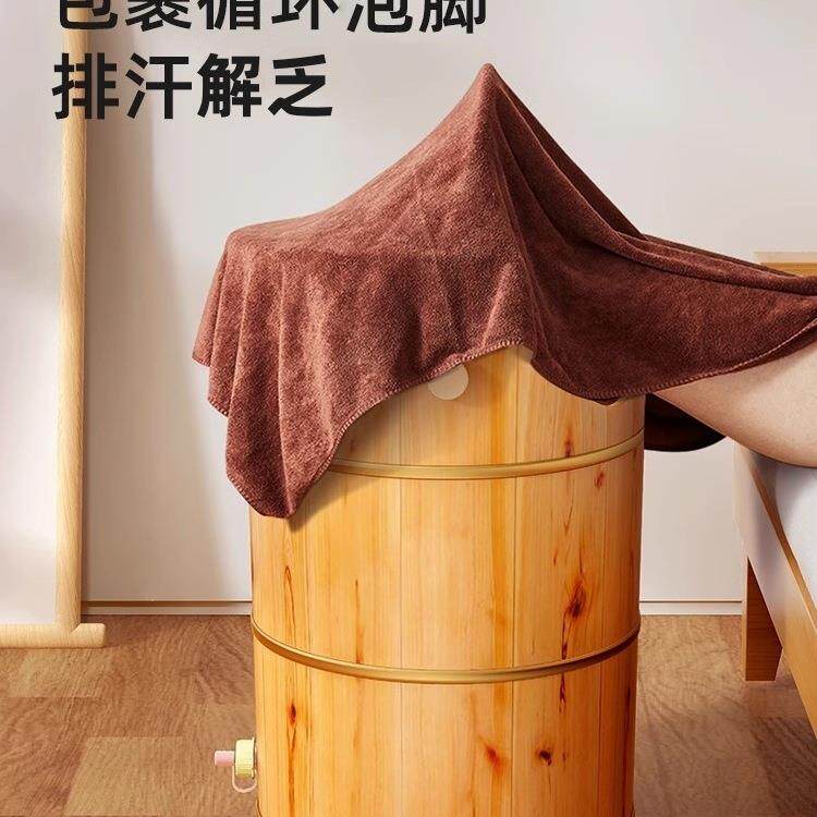 香柏木泡脚桶小过桶腿木桶熏蒸桶家用实木WJN过膝温足浴桶高深保
