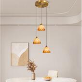 蒂凡尼地中海日536式 贝复古彩玻璃壳餐厅吊灯美式 色法式 卧过室道