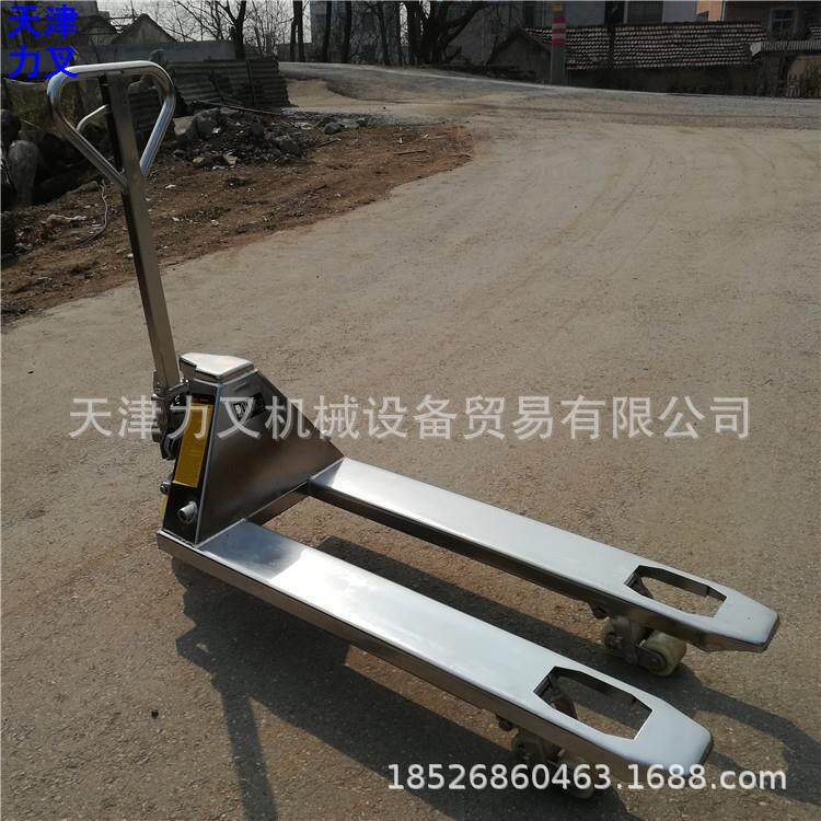 货材质304手动不锈钢现搬运车AGG托盘叉车手拉缷地装压牛油手推车