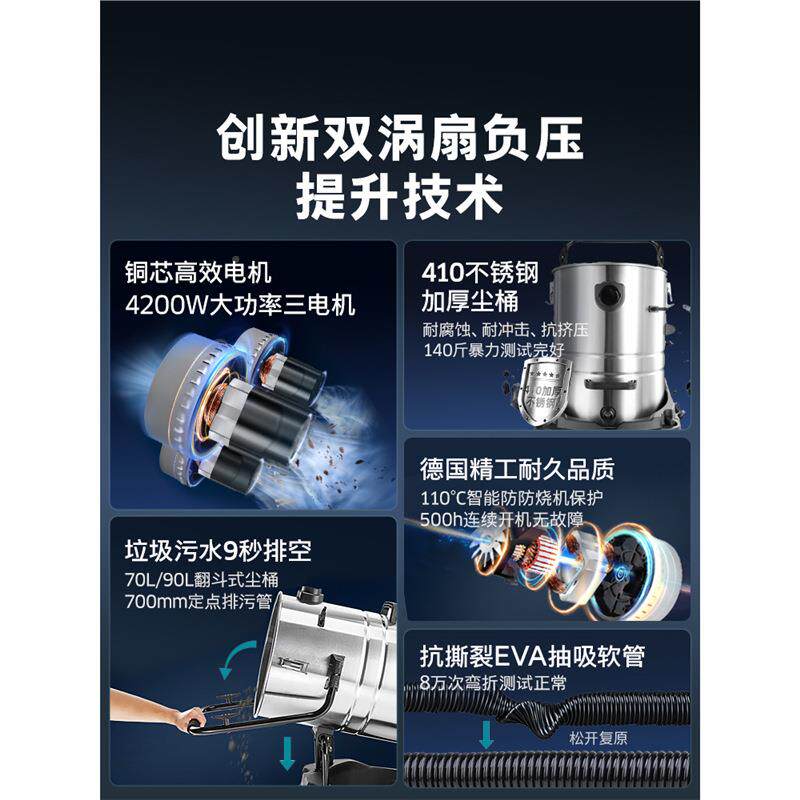 德国赫吸尘器工业用大吸卡N力车间粉尘大功率工厂NT70/3商用水吸
