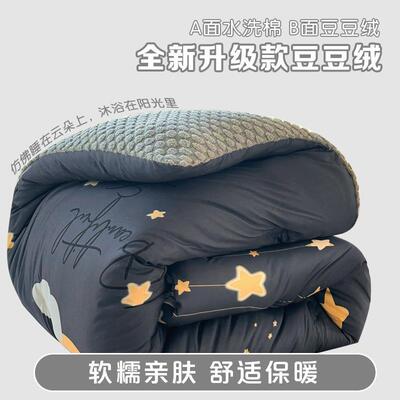 冬天双人被棉AUQ豆豆绒冬被芯厚保暖单人宿季舍被褥双人冬超加厚