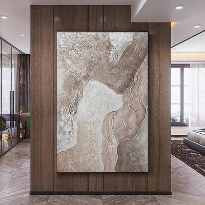 手绘油GUT画简约象客抽厅装画大气轻饰奢画玄关餐厅挂酒店别墅墙