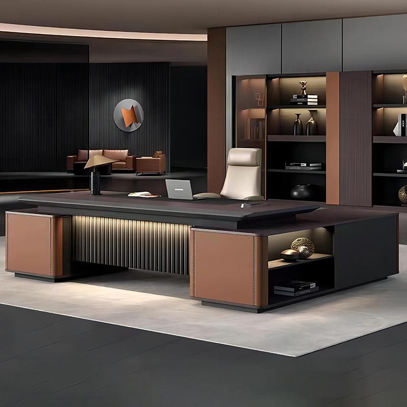 老板桌现代办公班室桌椅组合经理轻环奢大台总办公家具裁办AHS-J2