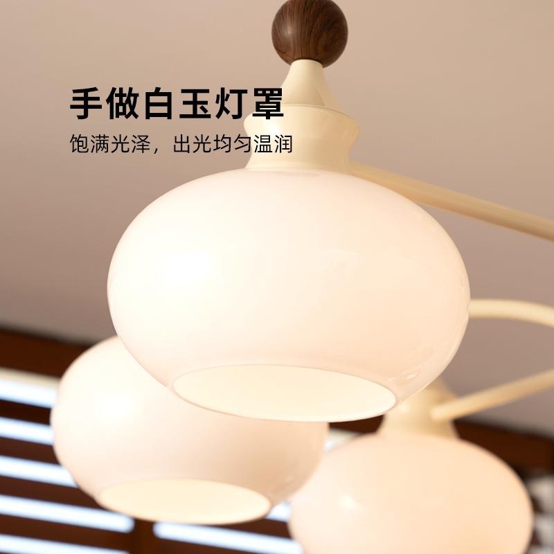 法式奶油风客厅厅吊灯vit602age中古主灯胡桃风木n美拉德大竹节吊
