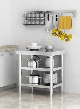 不锈房用钢12324工作台厨专用家商用桌子长方操作台形切菜台桌台