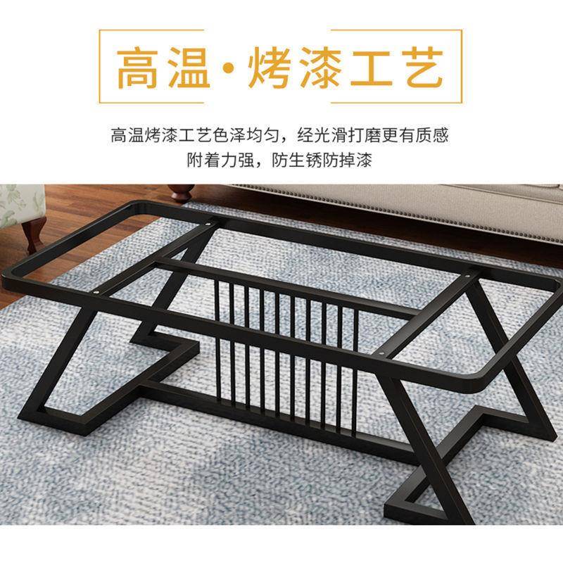 几家用客茶厅简约铁NST小艺大理石岩板现代钢化方玻璃出租屋户型