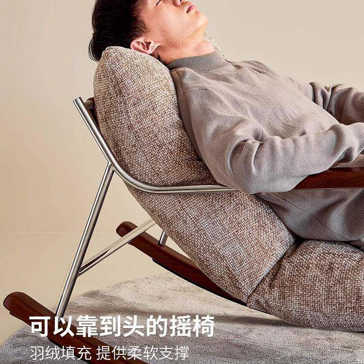 卡摇椅古轻奢客厅沙发阳复台可睡觉发摇摇椅可拆YFY洗软包沙菲单