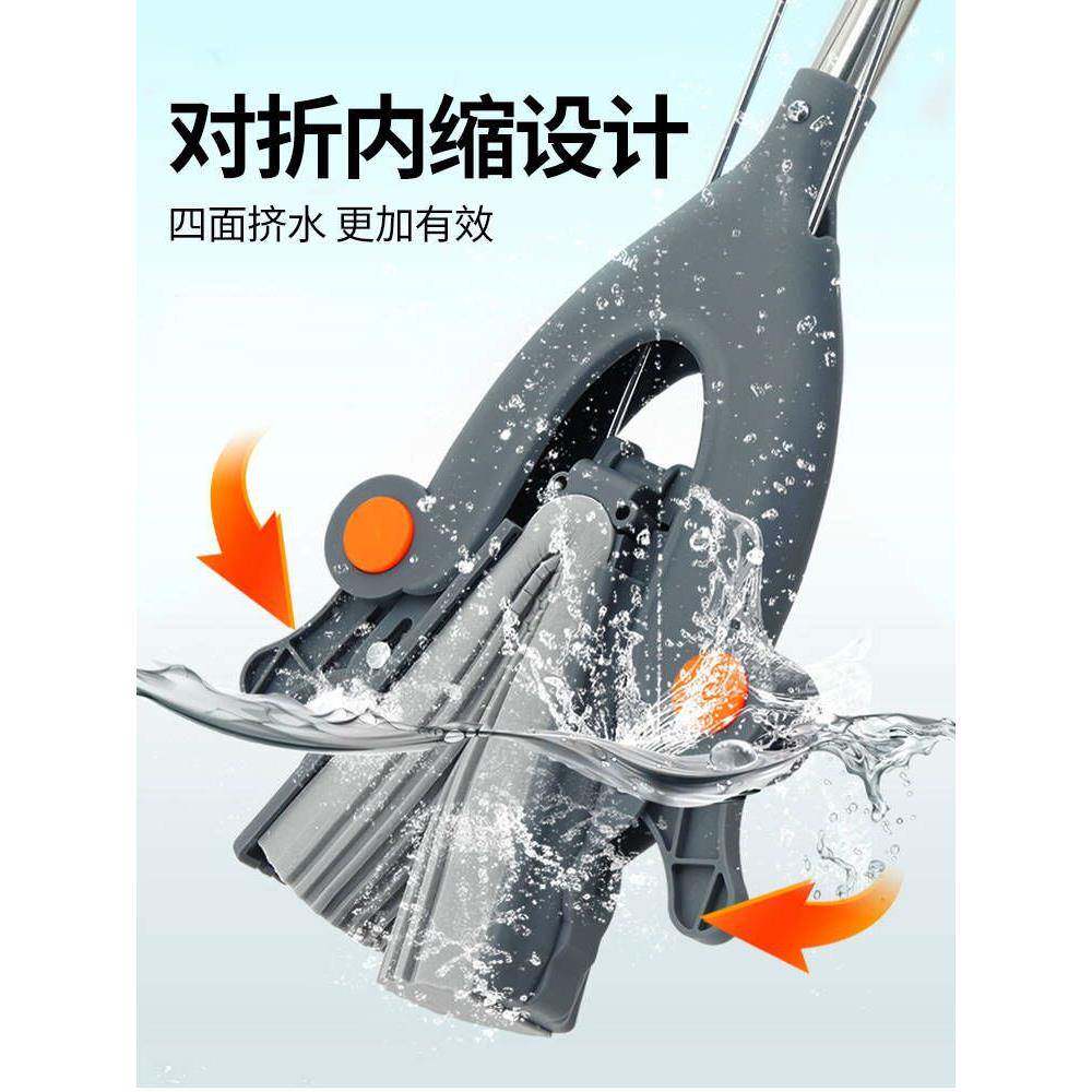 0WYV伊司达2一025新款吸水海绵免手洗拖懒人用胶头棉拖NRQ家拖把