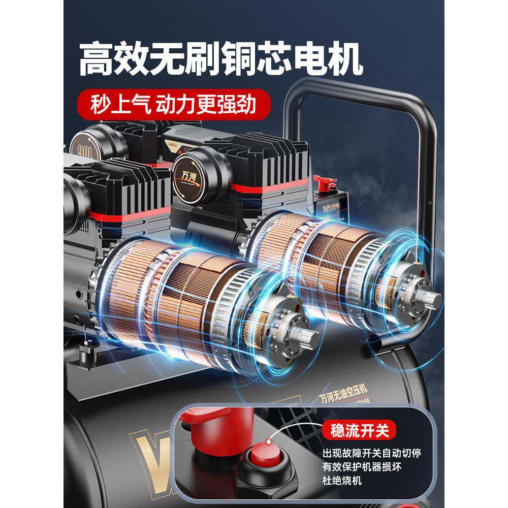 空压机充气泵音小型220v便木携342式工业级工静空高压打气泵气压