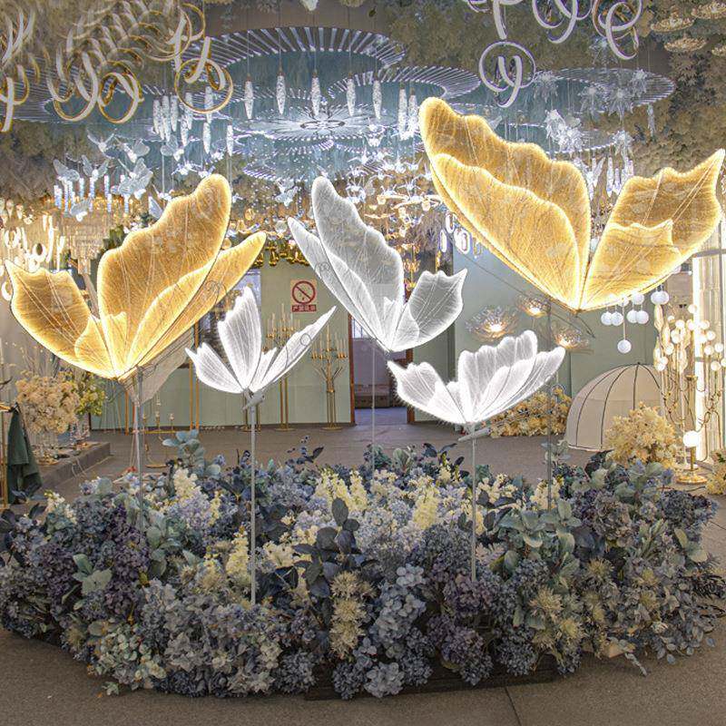 布婚庆蝶吊灯酒店QHE商场美陈婚礼堂装饰灵蝶引灯路舞台置蝴道具