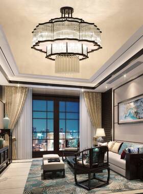 新式水晶灯客厅餐厅饭店包间复49817式大楼别墅厅店茶室轻奢大中