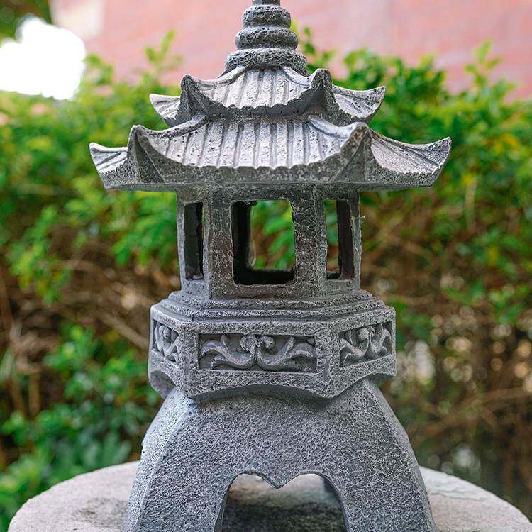 太阳塔能DGM石灯中式仿石小宫灯庭院装饰花园地艺景观户外落景造