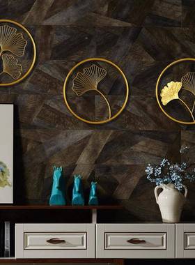 新式铁艺中银杏叶GS415挂创壁意厅玄关背景墙客壁装饰金属立体挂