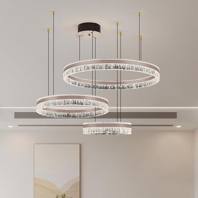 意式轻30奢吊客厅厅灯现代简约餐灯高圈级感创意圆环形吸顶灯圈灯