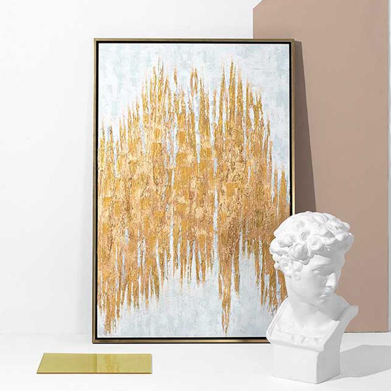 现代097抽象手绘装饰画竖版简约画油挂画客厅壁玄画关走廊尽头色