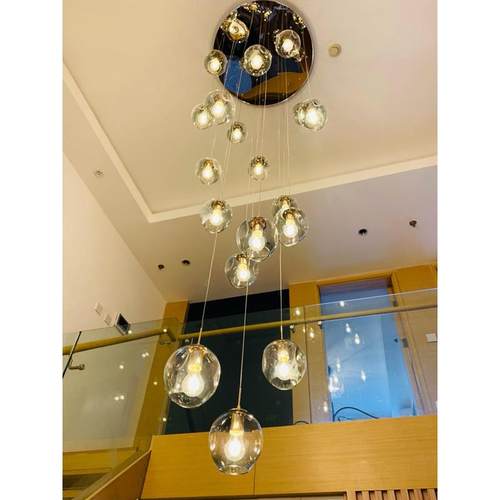 楼梯间灯t长吊灯小复式别墅现代简楼约楼梯吊灯轻奢大跃层lof公寓