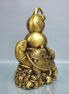 精工黄铜龙850450葫家居龟客厅摆芦件黄铜乌葫芦摆设工艺龟礼品