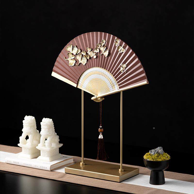 艺贝新中式扇子形摆关件客玄电视柜茶室高档扇子高档厅家居装RZB-