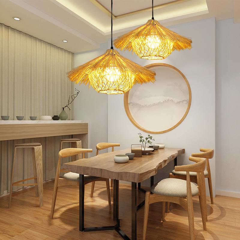 藤艺藤编吊灯中式竹绳编店灯笼JW202331火锅饭店宿餐厅灯具咖啡厅