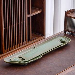 陶瓷荷茶盘家用ASK中式 干花泡台茶排台功夫茶具水茶泡盘茶桌湿泡