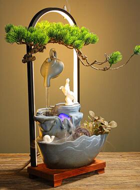 新中式悬壶水开业假山喷招CEH财客厅办公室创禅意泉送意礼乔流迁